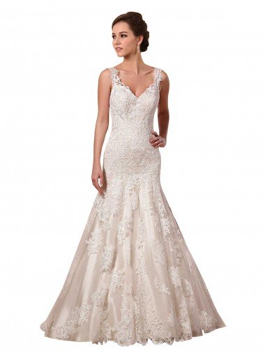 Shop Open Back Mermaid Tulle Wedding Dress with Lace Bodice London