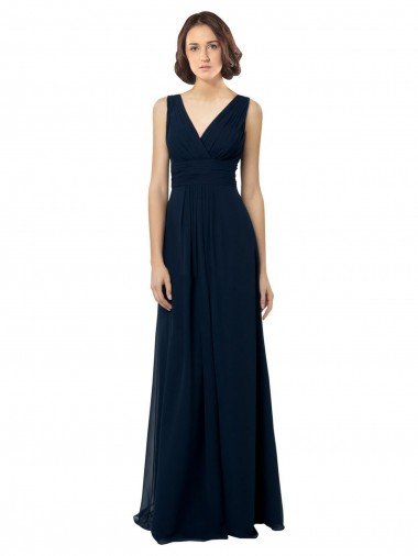 Shop Chiffon Sleeveless Bridesmaid Dress with V Front and Back London