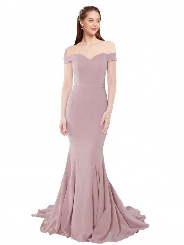 Shop Off the Shoulder Mermaid Long Sweep Train Bridesmaid Dress / Prom Dress London